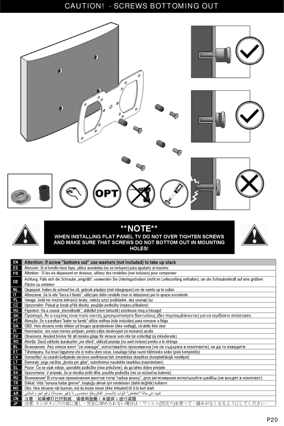 Omnimount WM3-S manual P20 