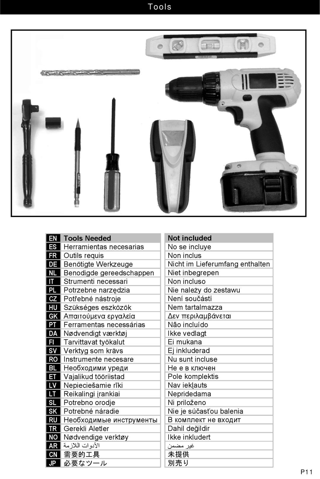 Omnimount 10064, WM4-M manual Tools, 必要なツール 