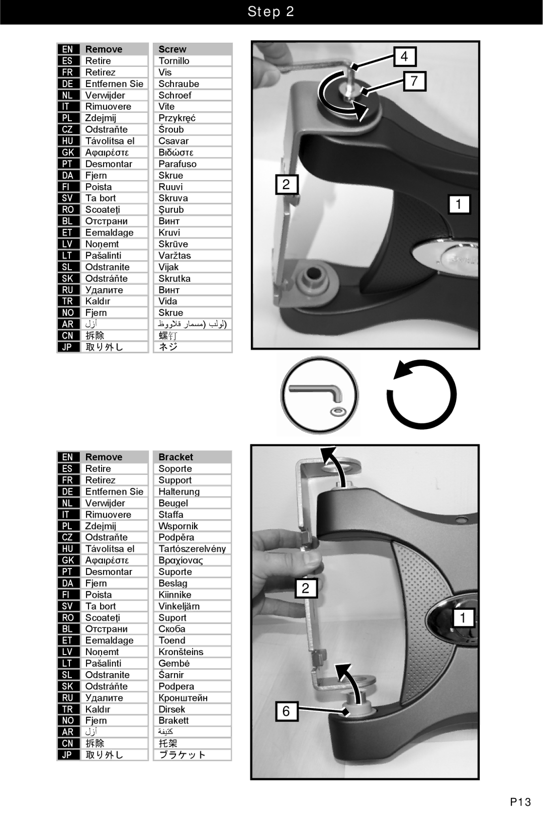 Omnimount 10064, WM4-M manual Screw, Bracket 