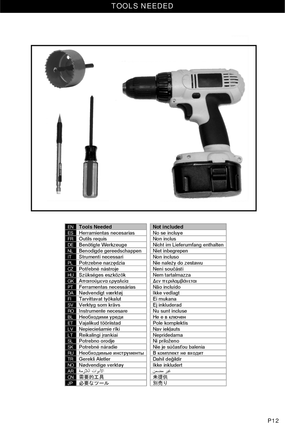 Omnimount WS-1 instruction manual Tools Needed, Not included 