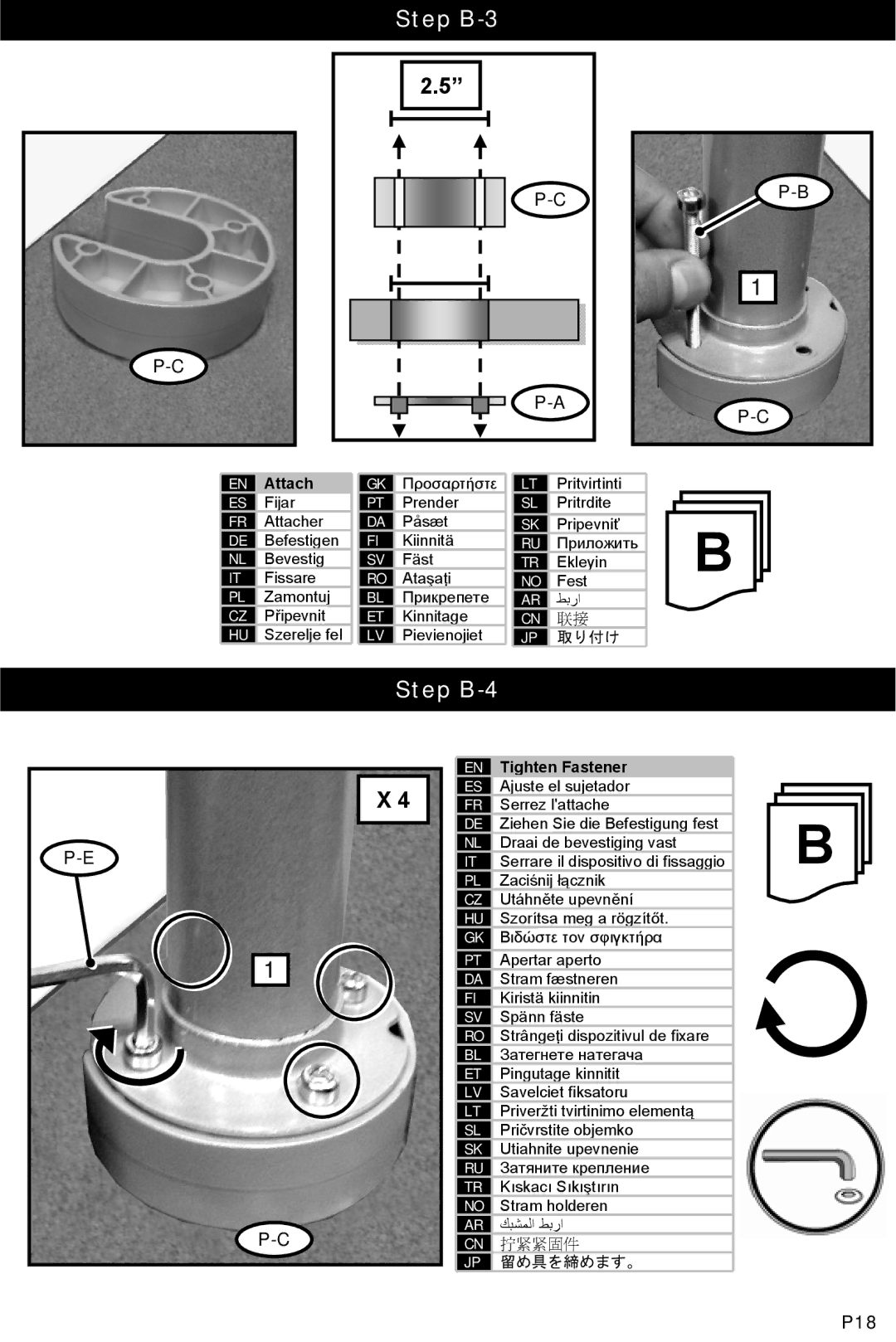 Omnimount WS-1 instruction manual Step B-3, Step B-4 