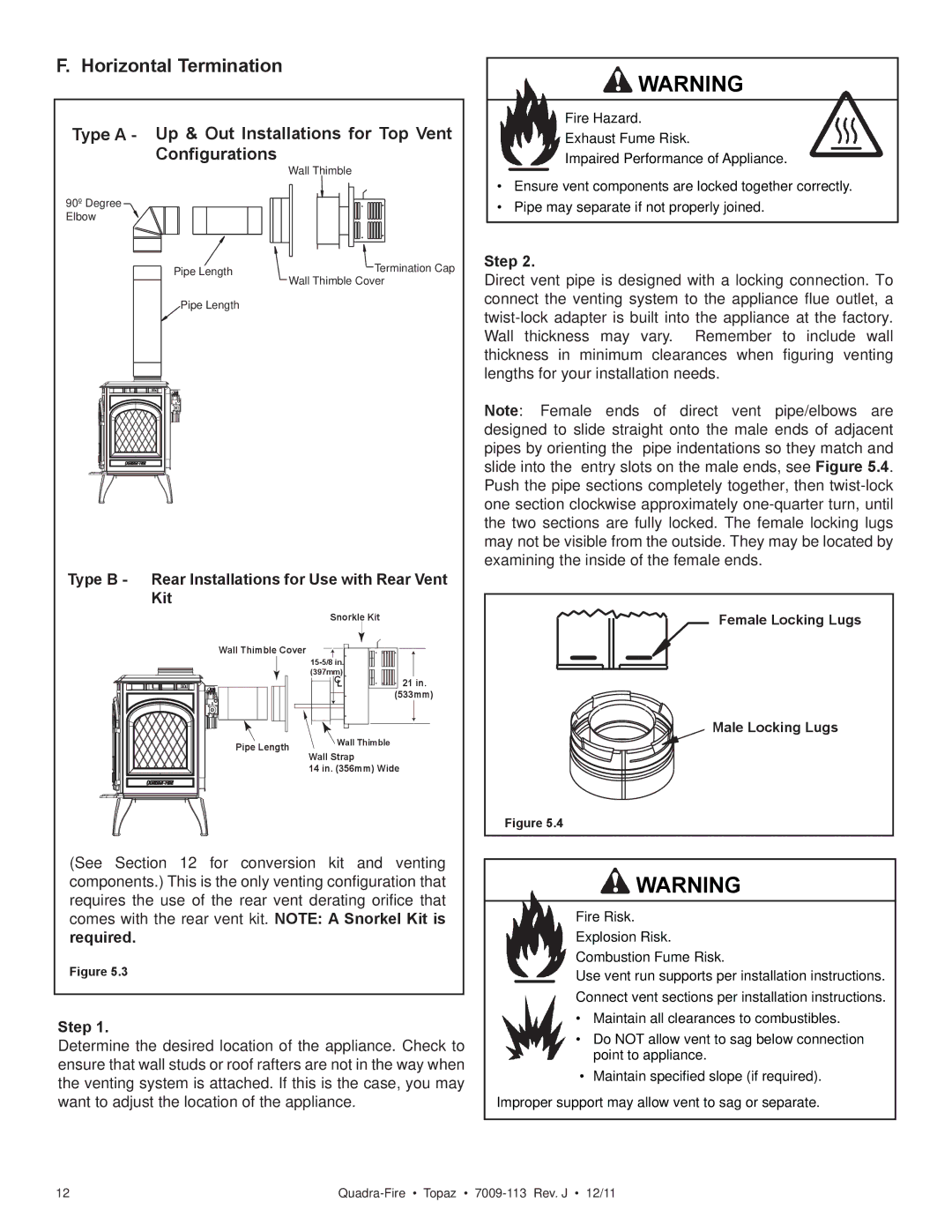 OmniTek 839-1290, 839-1320 Horizontal Termination, Type a Up & Out Installations for Top Vent Configurations, Step 