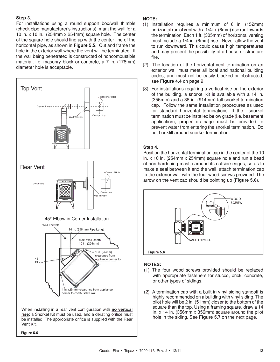 OmniTek 839-1320, 839-1290, 839-1340 owner manual Top Vent 