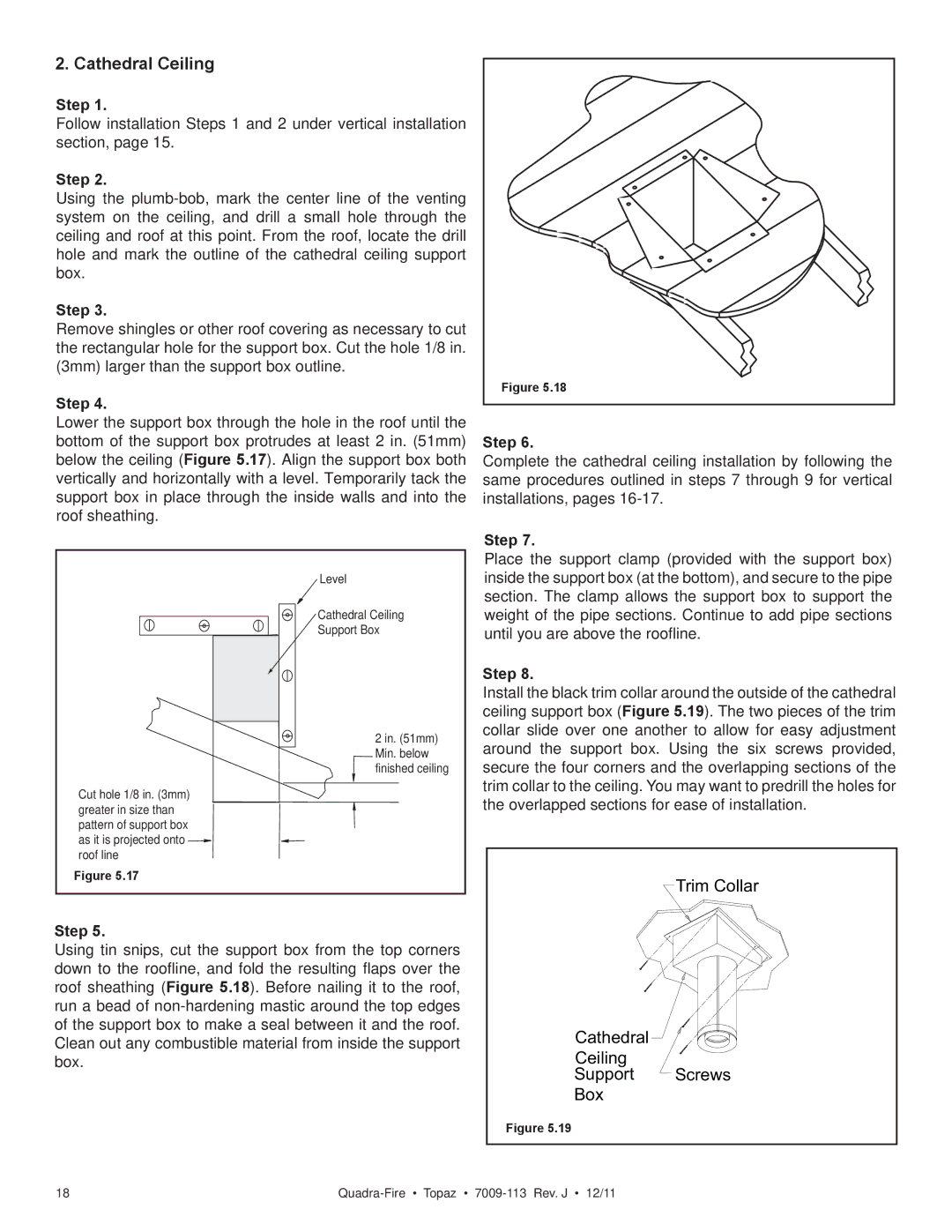 OmniTek 839-1290, 839-1320, 839-1340 owner manual Cathedral Ceiling 