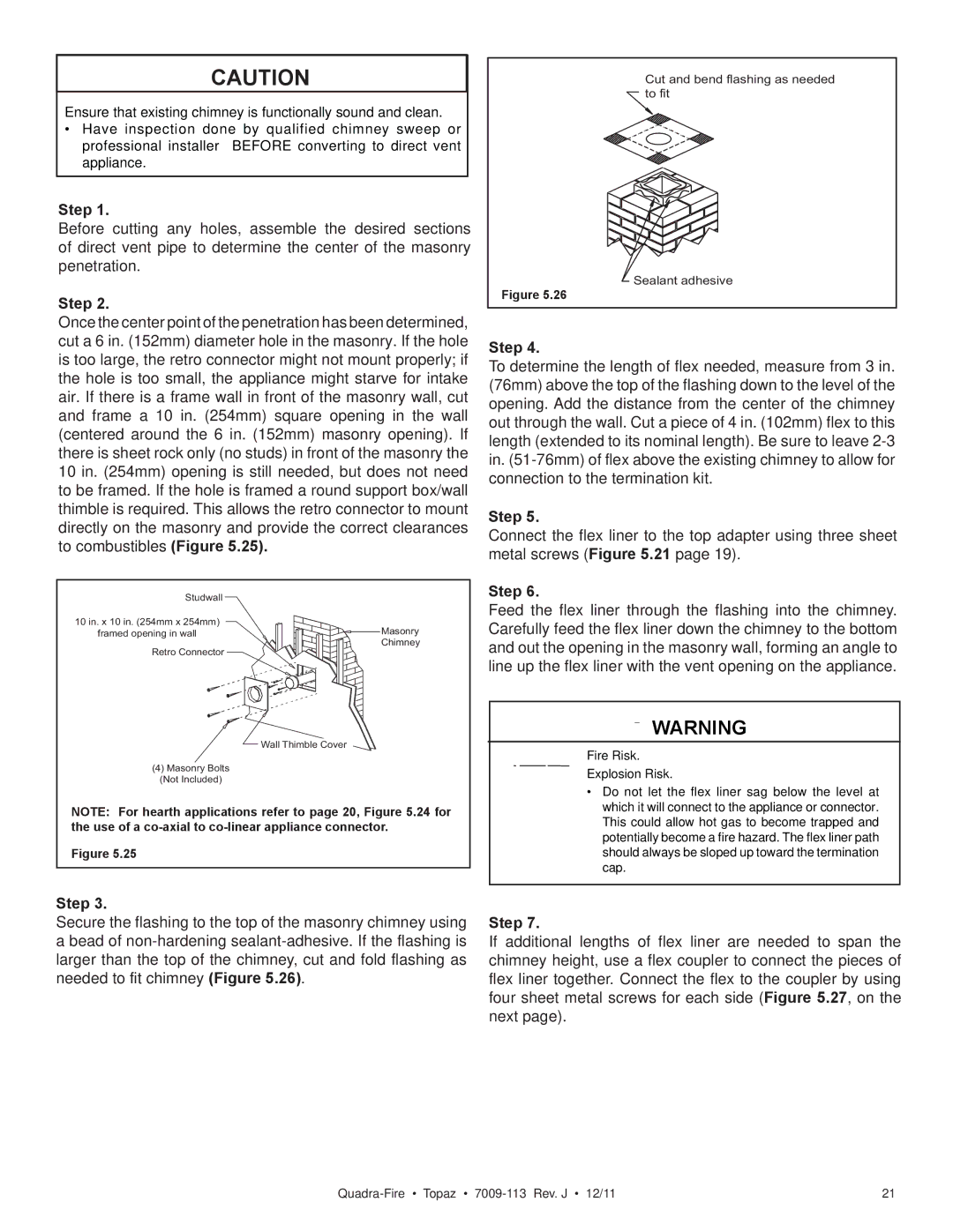 OmniTek 839-1290, 839-1320, 839-1340 owner manual Fire Risk Explosion Risk 