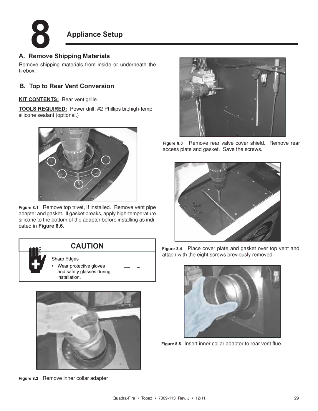 OmniTek 839-1340, 839-1290, 839-1320 owner manual Appliance Setup, Remove Shipping Materials, Top to Rear Vent Conversion 