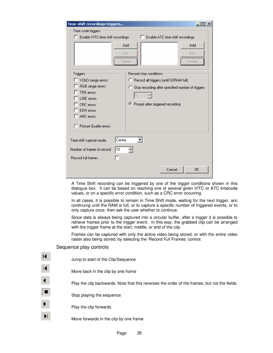 OmniTek OmniTek XR manual Sequence play controls 