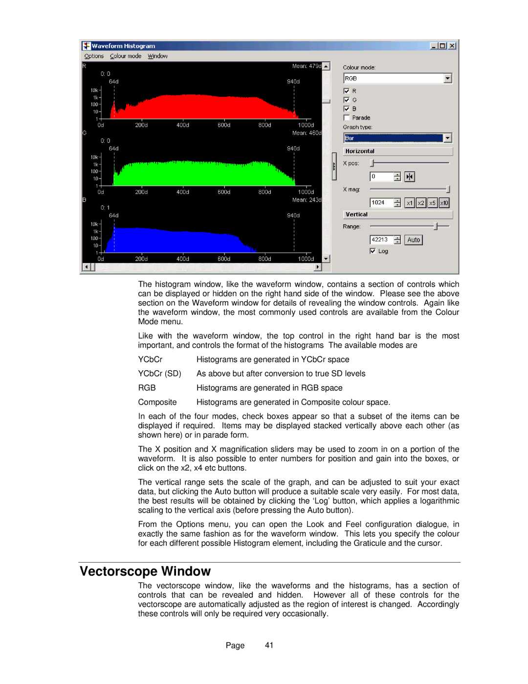 OmniTek OmniTek XR manual Vectorscope Window 