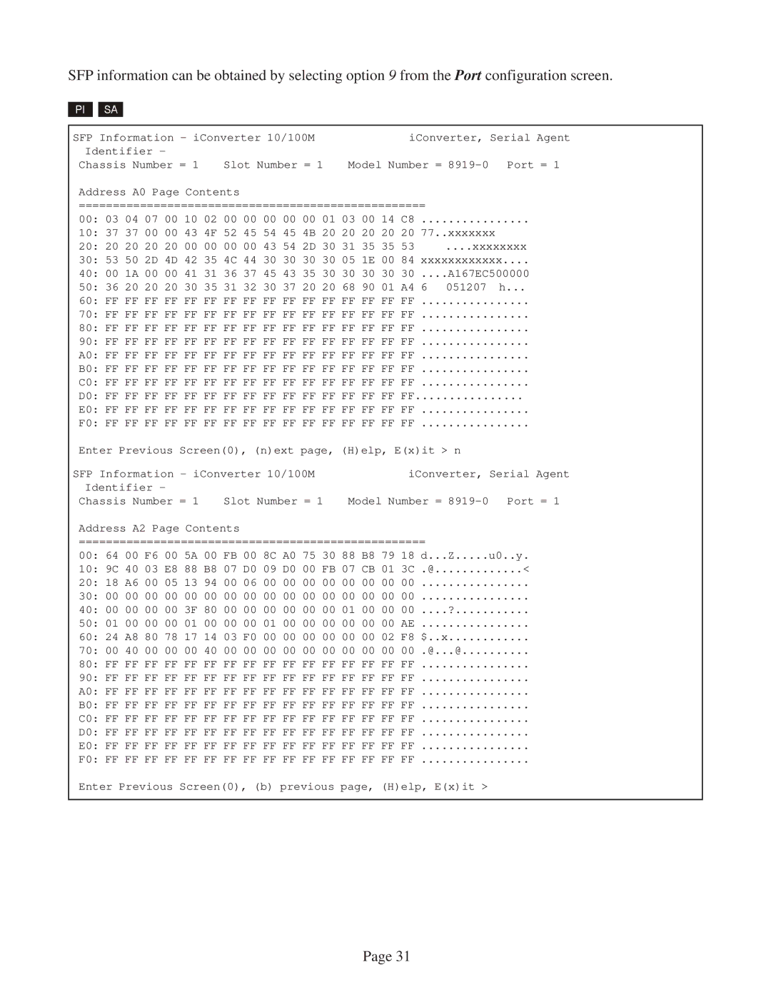 Omnitron Systems Technology 10/100M user manual A167EC500000 