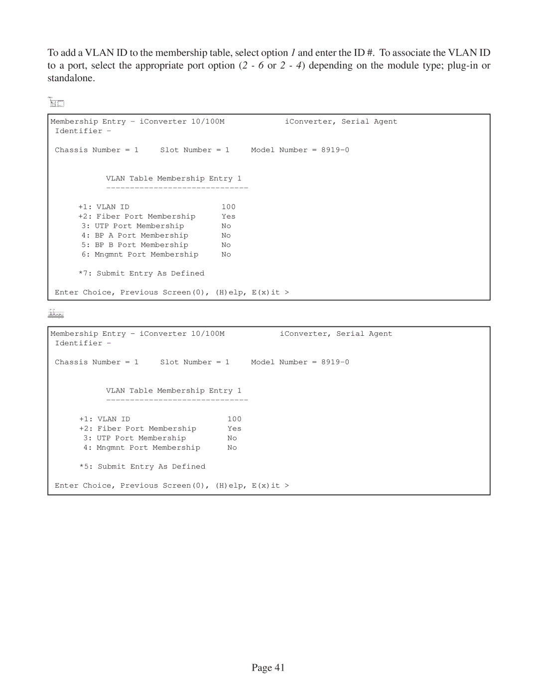 Omnitron Systems Technology 10/100M user manual +1 Vlan ID 