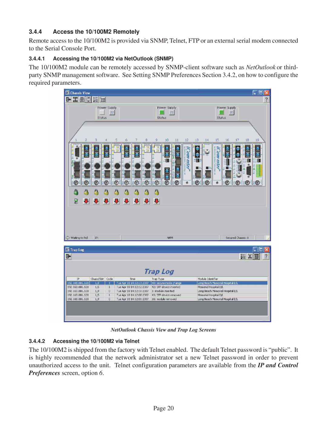 Omnitron Systems Technology user manual Access the 10/100M2 Remotely 