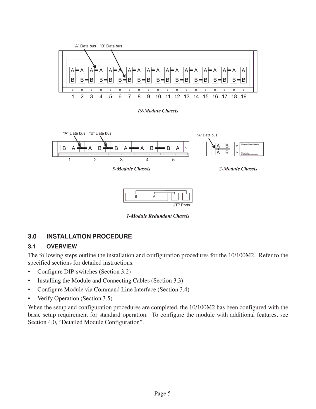 Omnitron Systems Technology 10/100M2 user manual Installation Procedure, B B B B B B B 