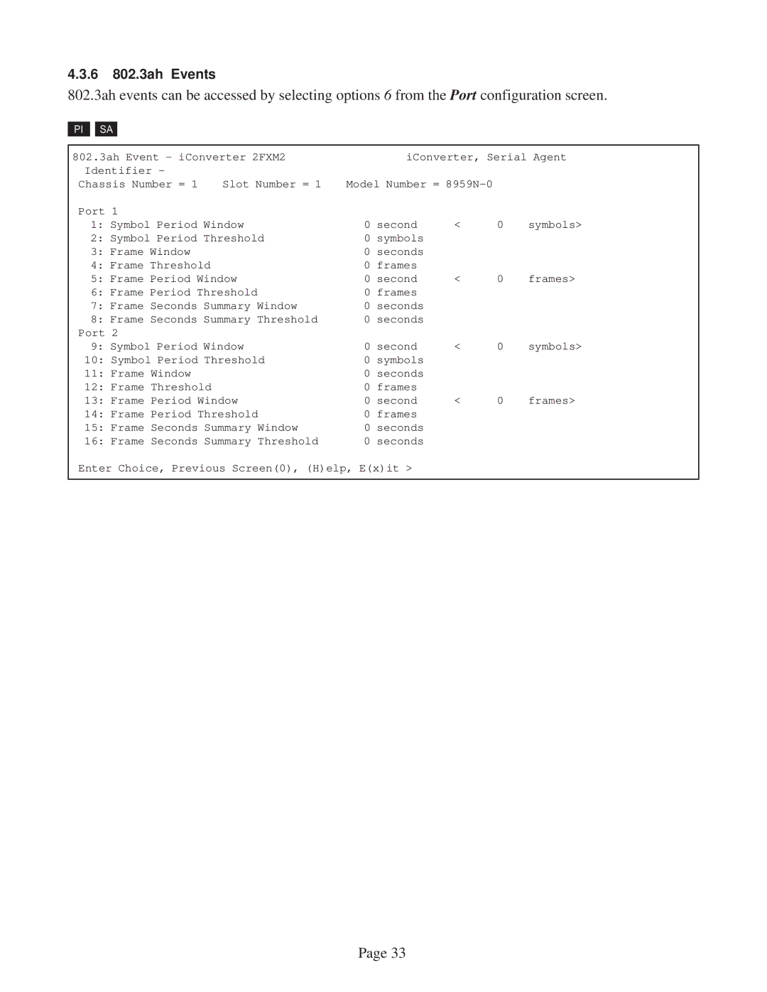 Omnitron Systems Technology 2FXM2 user manual 6 802.3ah Events 