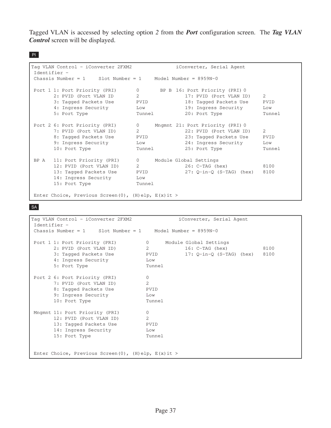 Omnitron Systems Technology 2FXM2 user manual Bp B, Pvid 