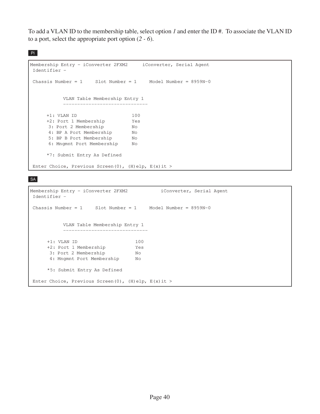 Omnitron Systems Technology 2FXM2 user manual +1 Vlan ID 