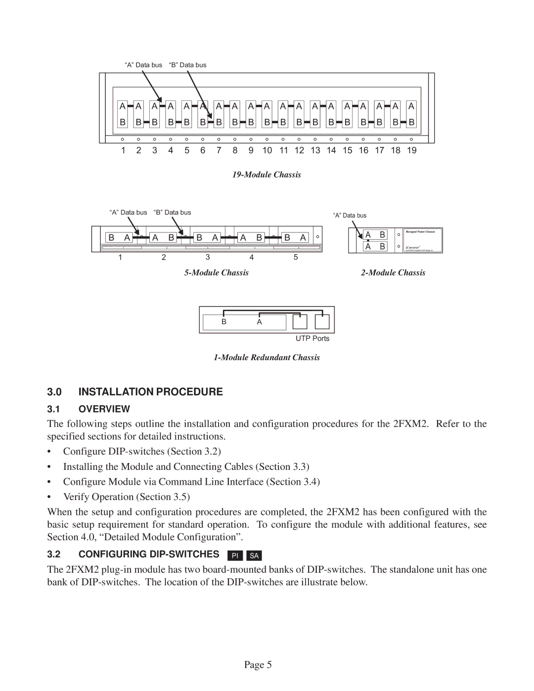 Omnitron Systems Technology 2FXM2 user manual Installation Procedure, B B B B B B B 