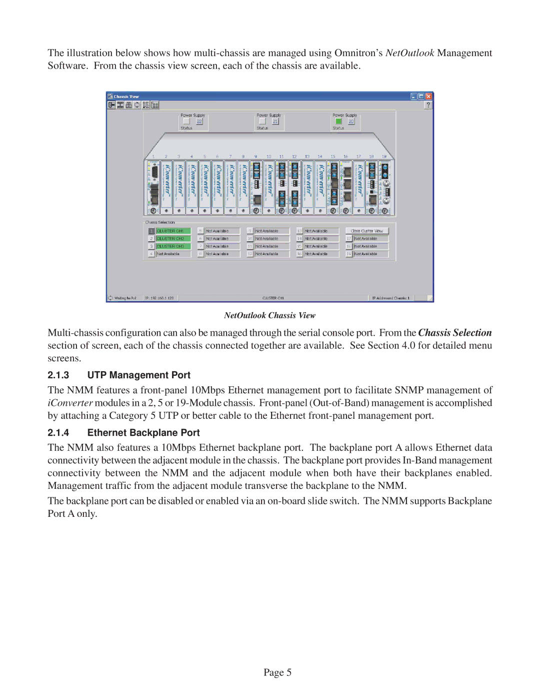 Omnitron Systems Technology 8000-0 user manual UTP Management Port 