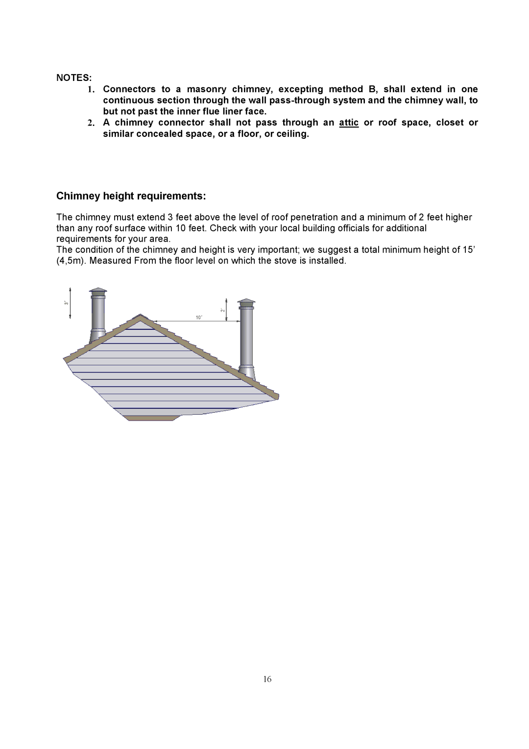 Omnitron Systems Technology A10 manual Chimney height requirements 