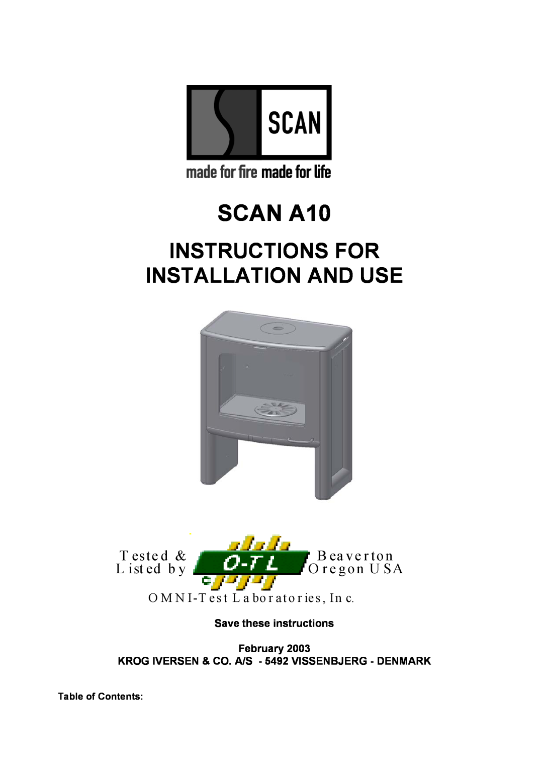 Omnitron Systems Technology manual Save these instructions February, SCAN A10, Instructions For Installation And Use 