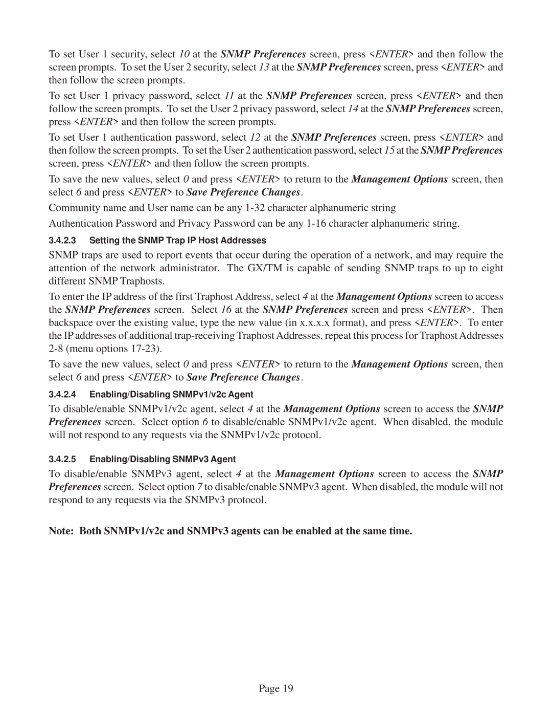 Omnitron Systems Technology GX/TM user manual Setting the Snmp Trap IP Host Addresses 