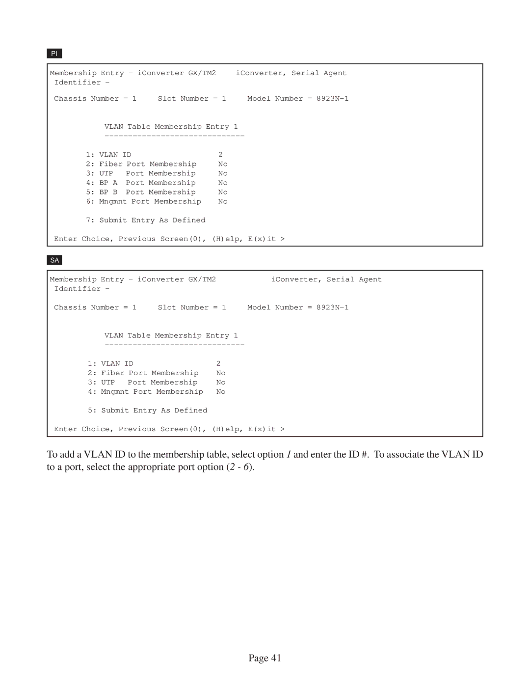 Omnitron Systems Technology GX/TM2 user manual Vlan ID 