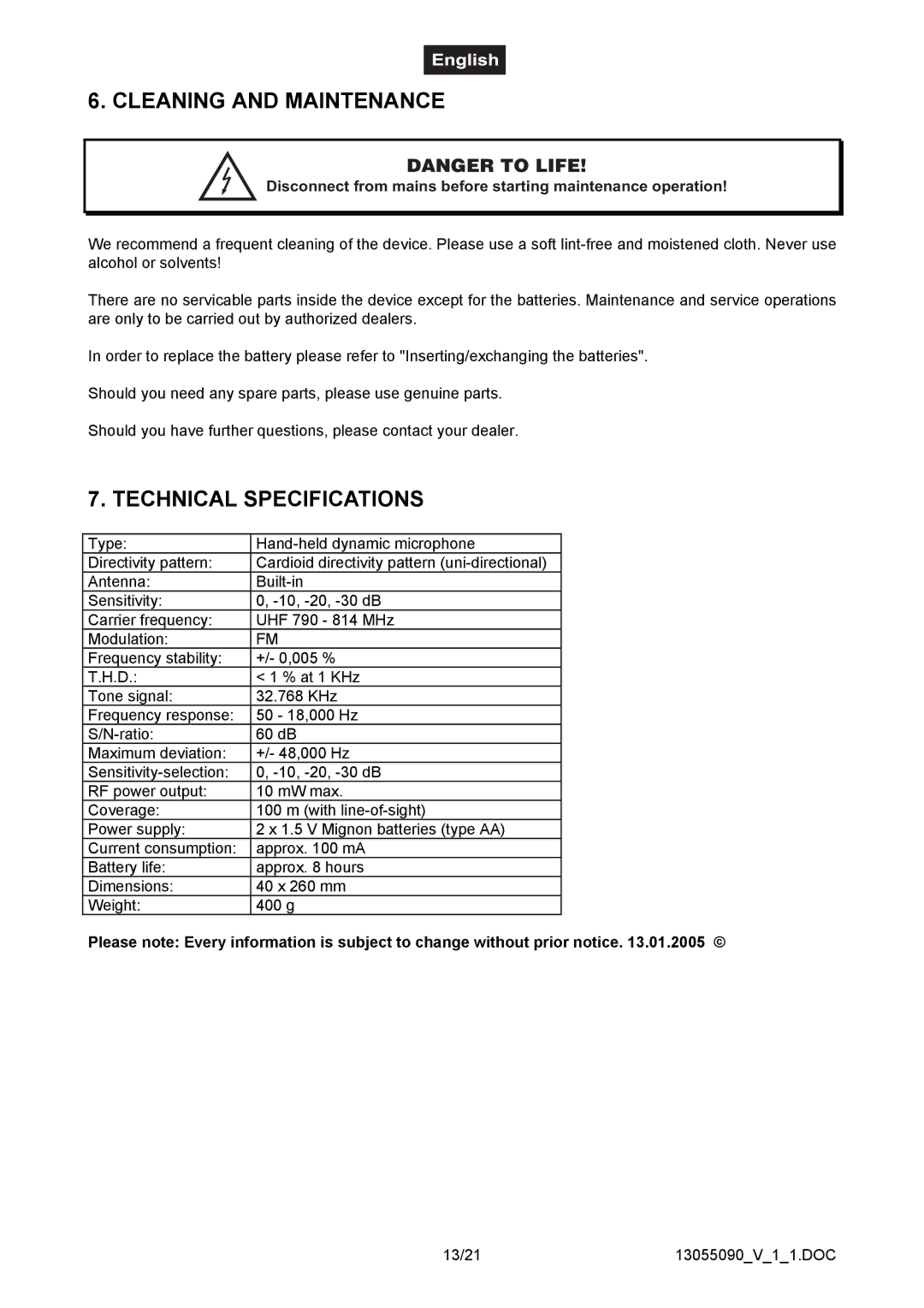 Omnitron Systems Technology HM-1000 user manual Cleaning and Maintenance, Technical Specifications 