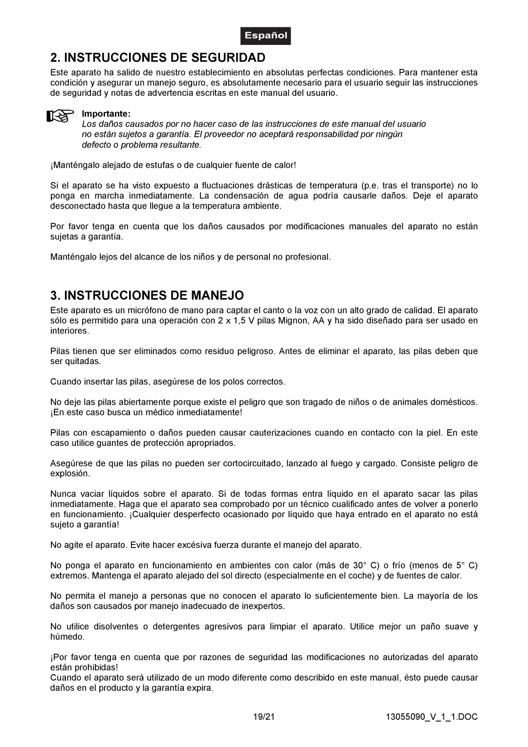 Omnitron Systems Technology HM-1000 user manual Instrucciones DE Seguridad, Instrucciones DE Manejo, Importante 