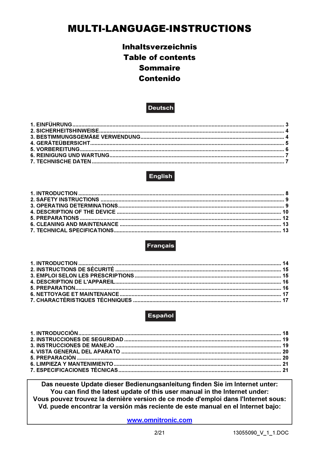 Omnitron Systems Technology HM-1000 user manual Multi-Language-Instructions 