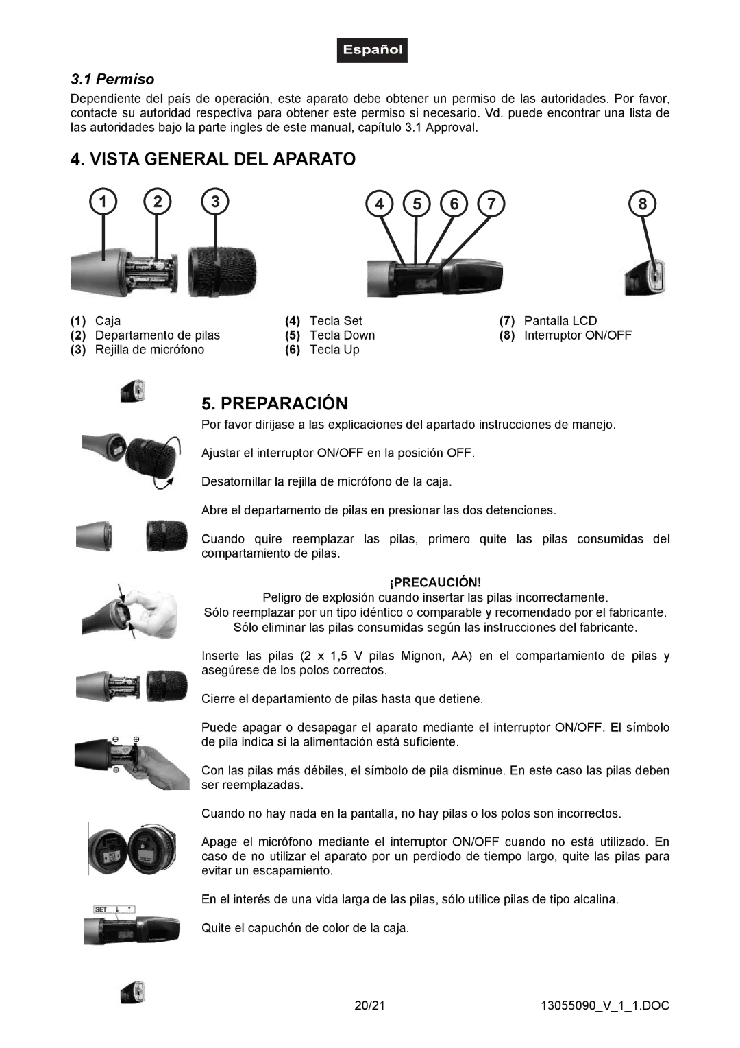 Omnitron Systems Technology HM-1000 user manual Vista General DEL Aparato, Preparación, Permiso 