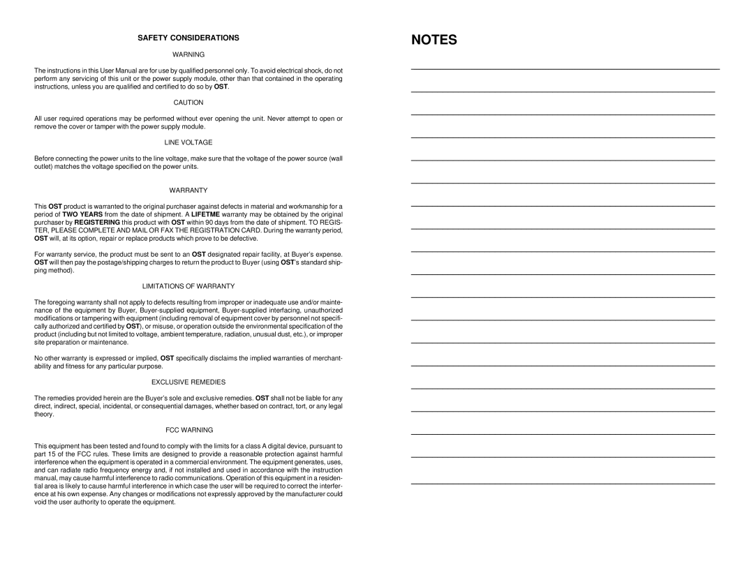 Omnitron Systems Technology OmniHawk user manual Safety Considerations 