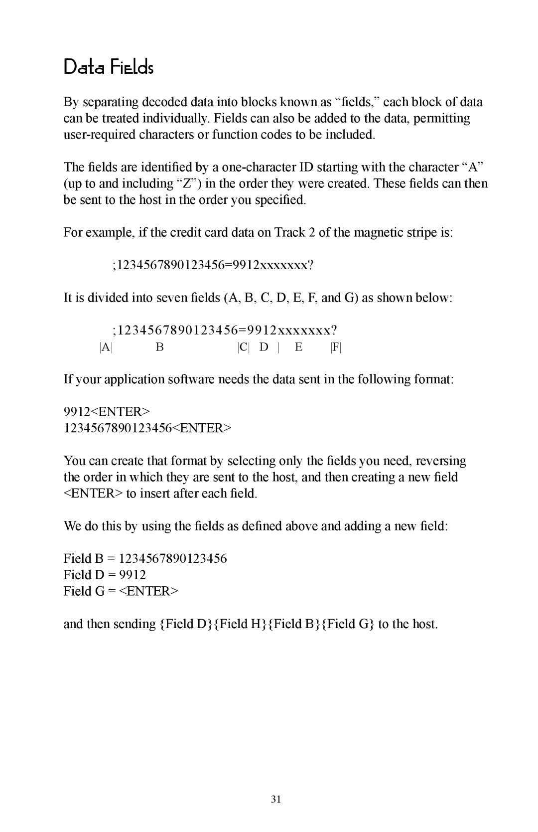 Omnitron Systems Technology RS-232 user manual Data Fields 