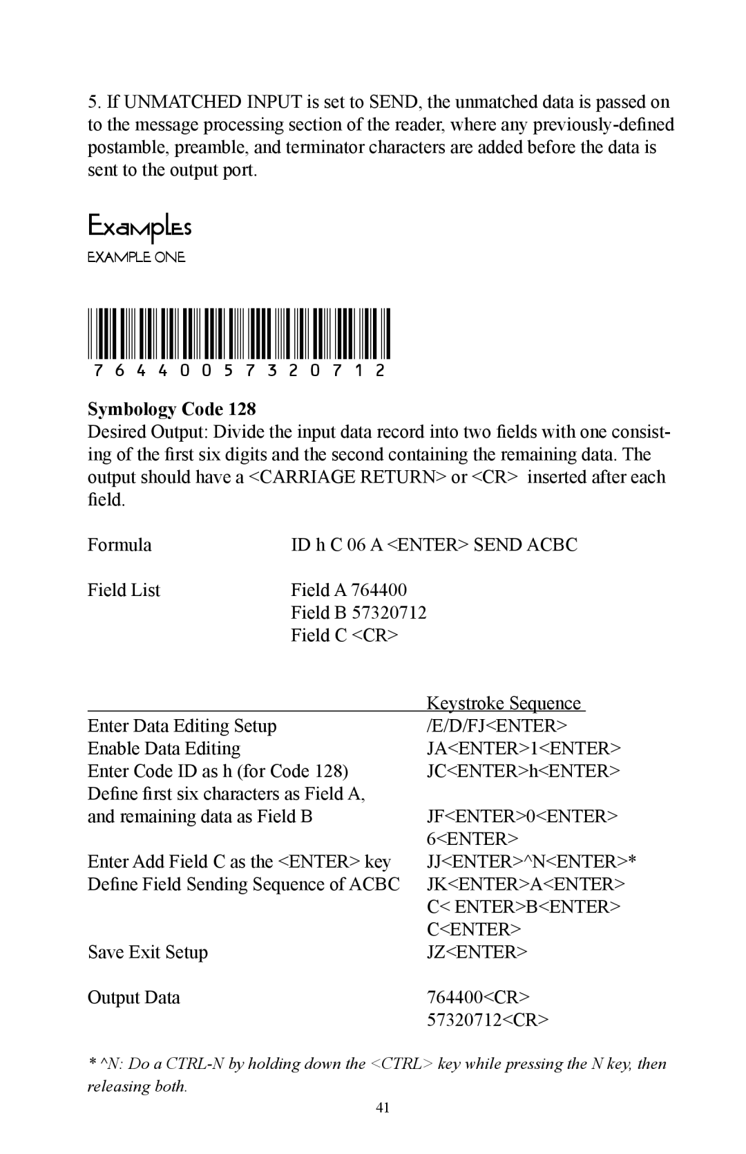 Omnitron Systems Technology RS-232 user manual Examples, Symbology Code 