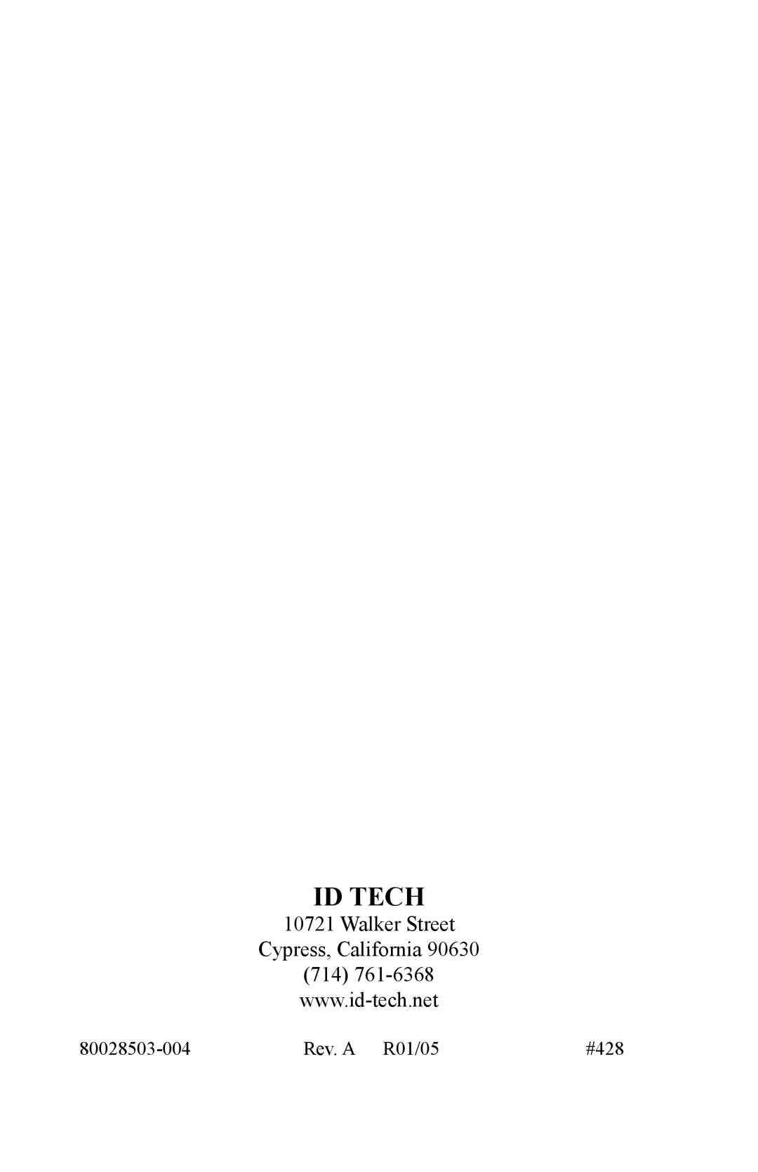 Omnitron Systems Technology RS-232 user manual ID Tech 