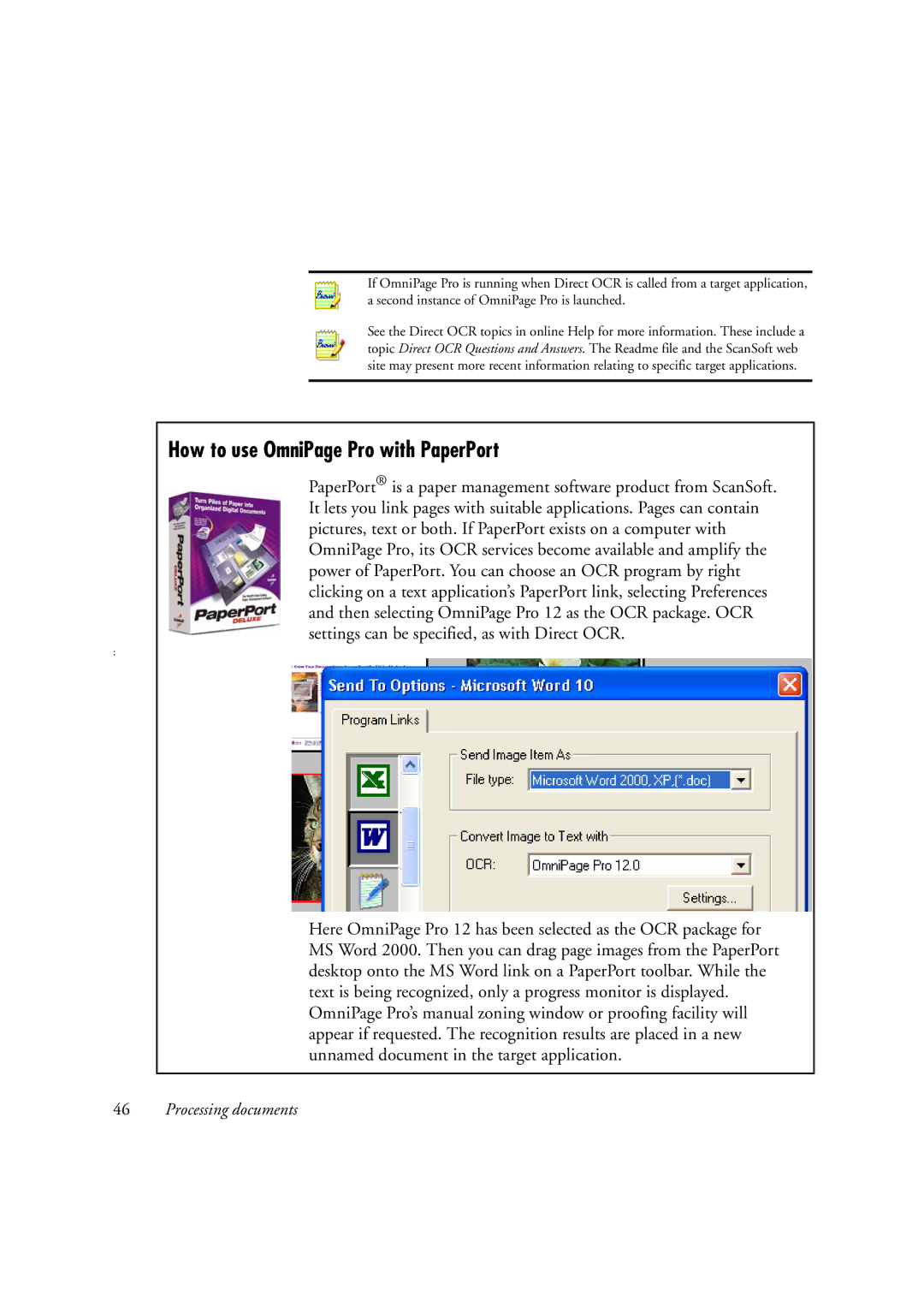 OmniWare Pro 12 ScanSoft manual How to use OmniPage Pro with PaperPort 