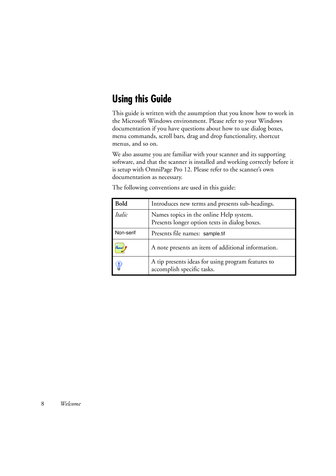 OmniWare Pro 12 ScanSoft manual Using this Guide, Bold 