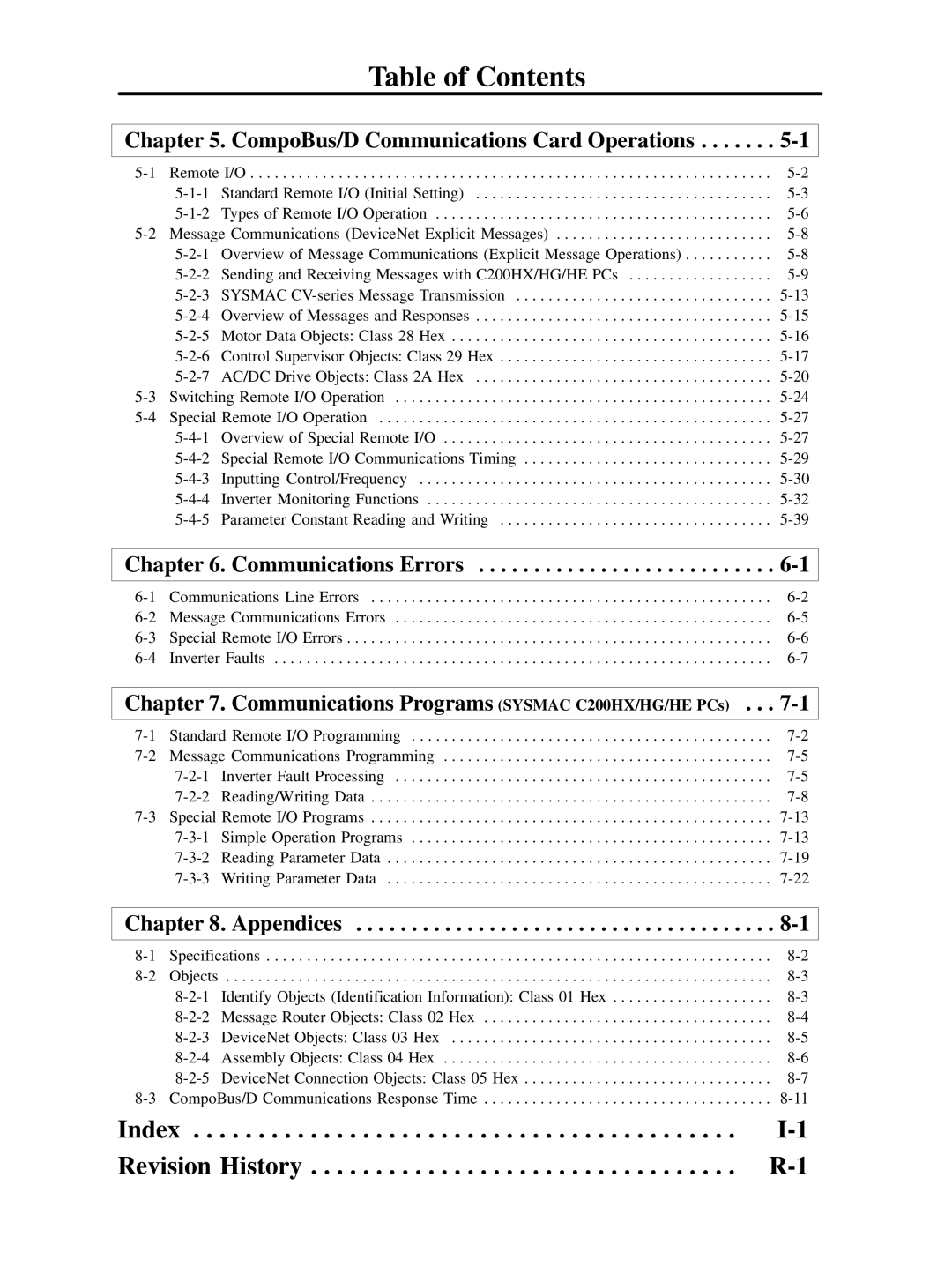 Omron 3G3FV-PDRT1-SIN user manual CompoBus/D Communications Card Operations 