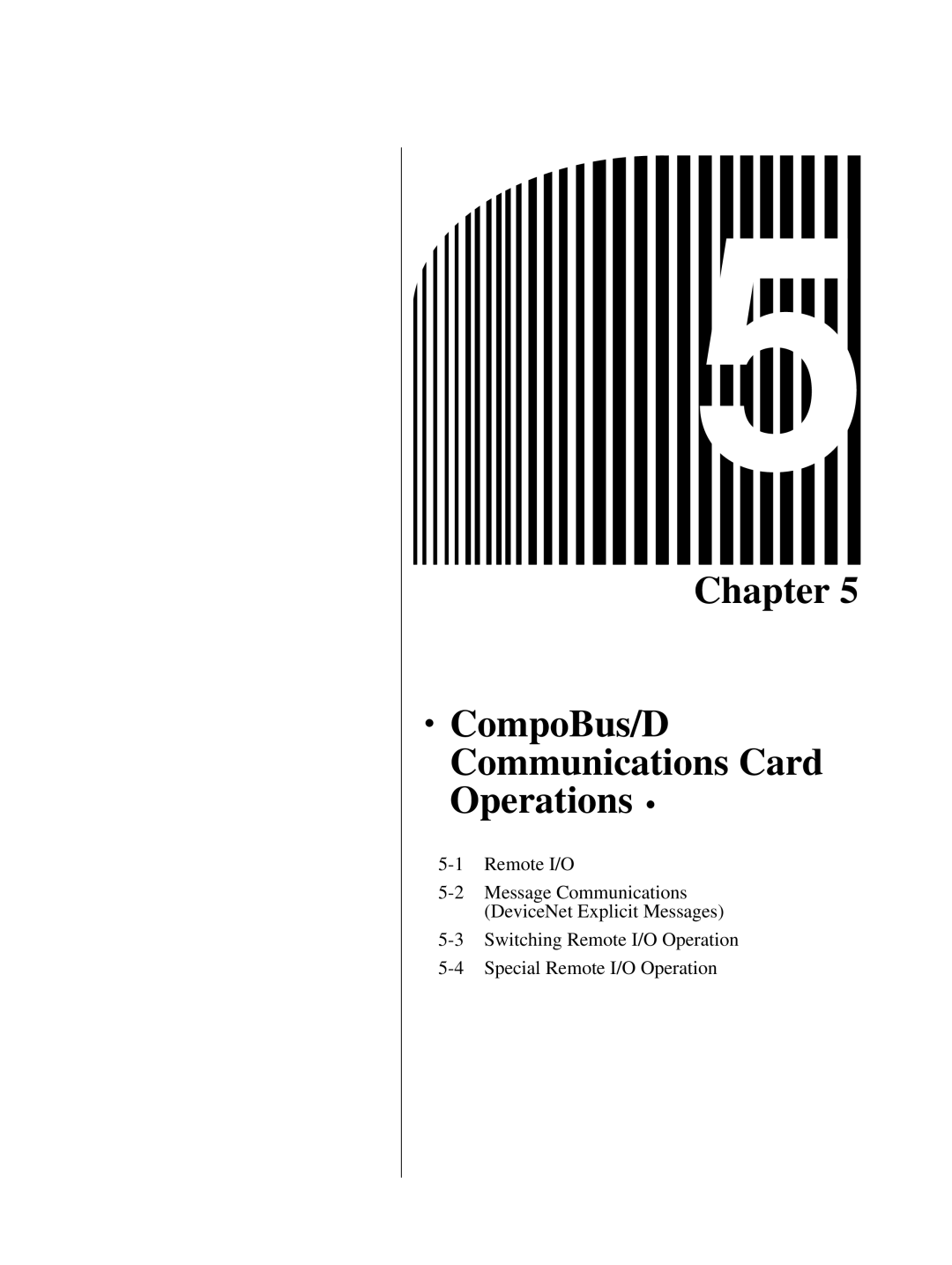 Omron 3G3FV-PDRT1-SIN user manual Chapter CompoBus/D Communications Card Operations 