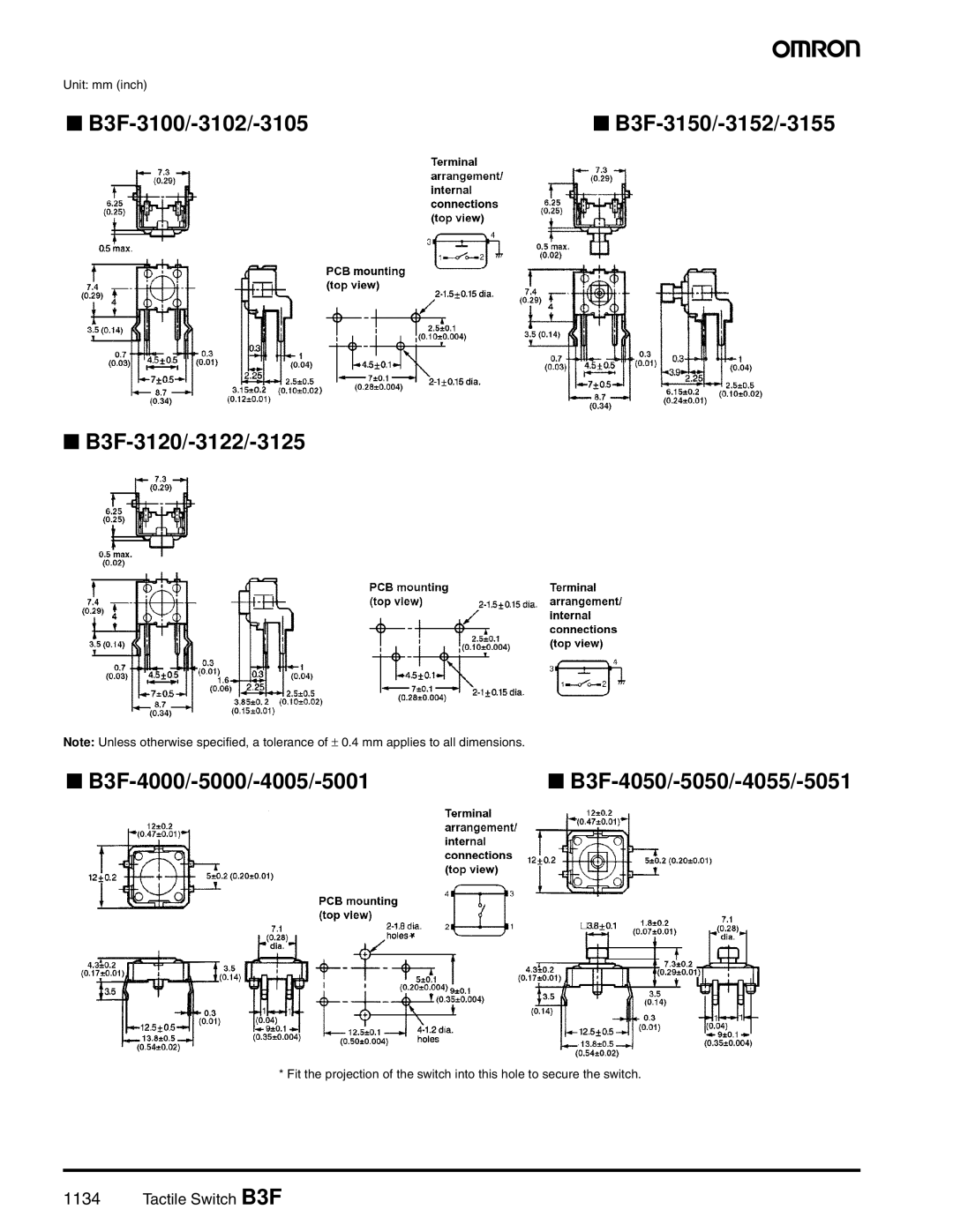 Omron manual B3F-3100/-3102/-3105 