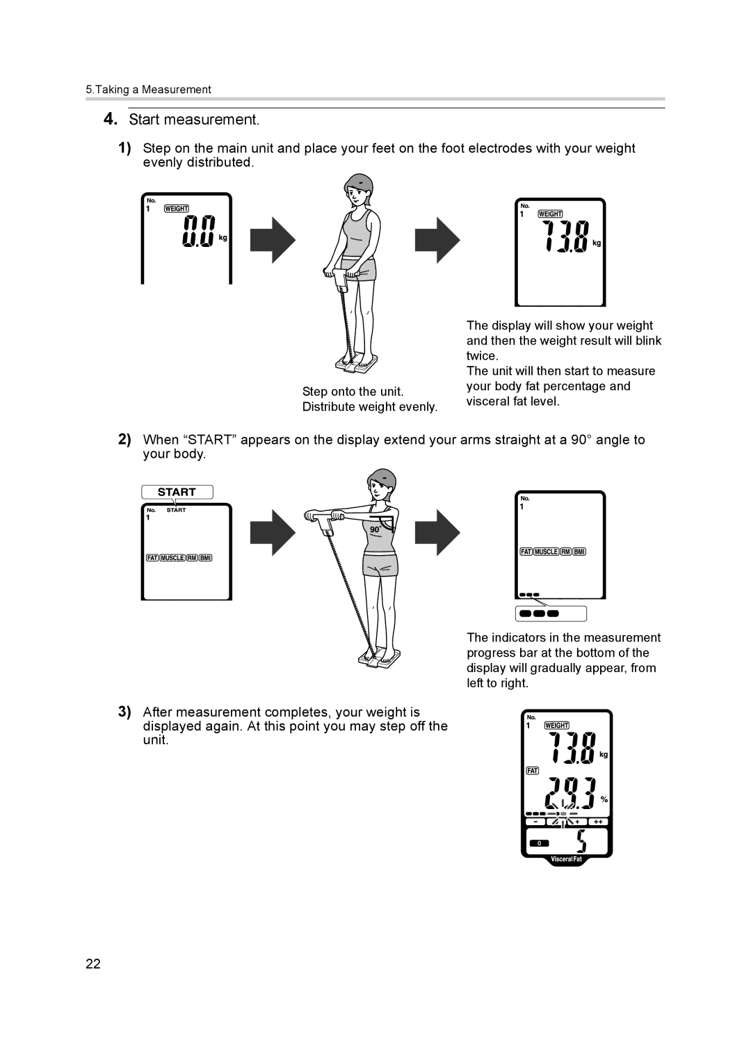 Omron BF500 instruction manual Start measurement 