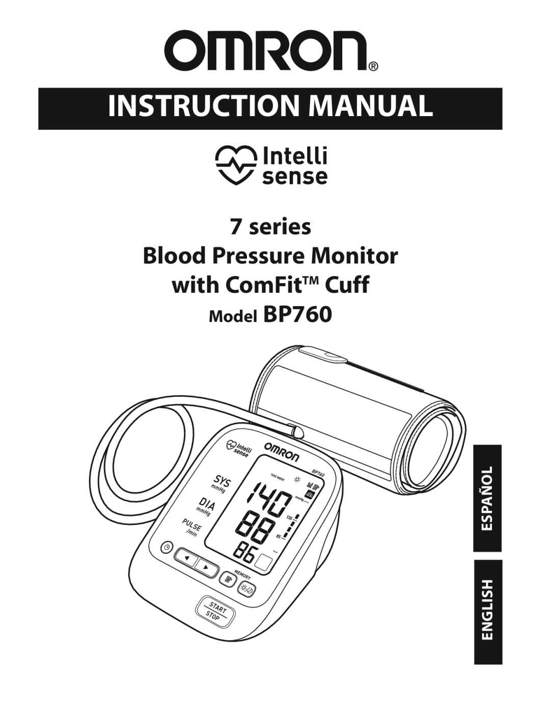 Omron BP760 instruction manual Series Blood Pressure Monitor With ComFitTM Cuff 