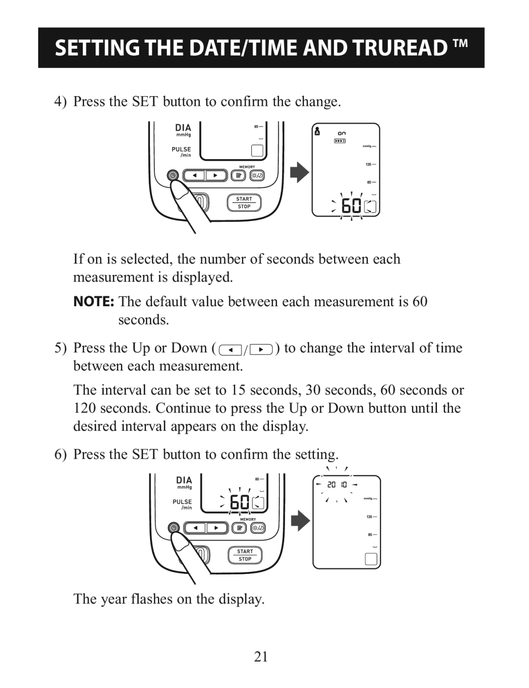 Omron BP785 instruction manual Setting the DATE/TIME and Truread TM 