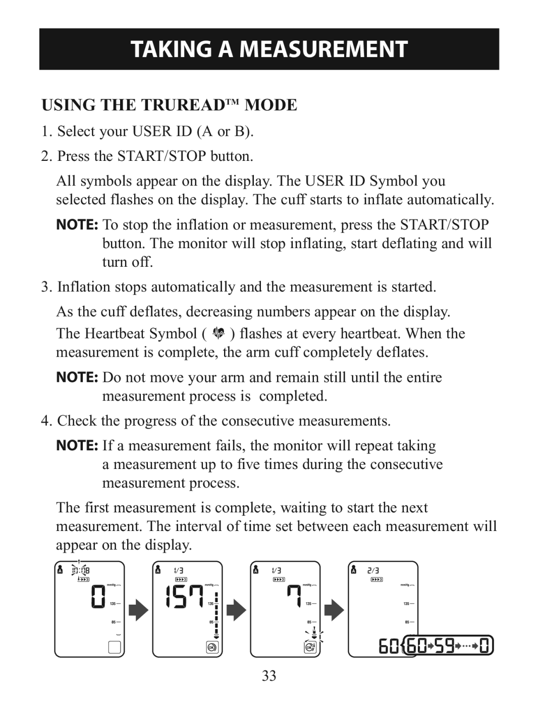 Omron BP785 instruction manual Using the Trureadtm Mode 