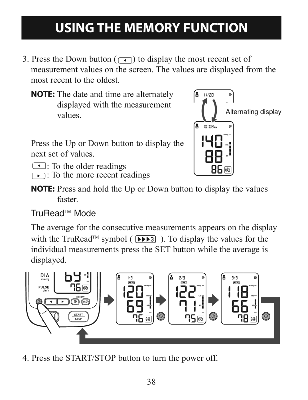 Omron BP785 instruction manual TruReadTM Mode 