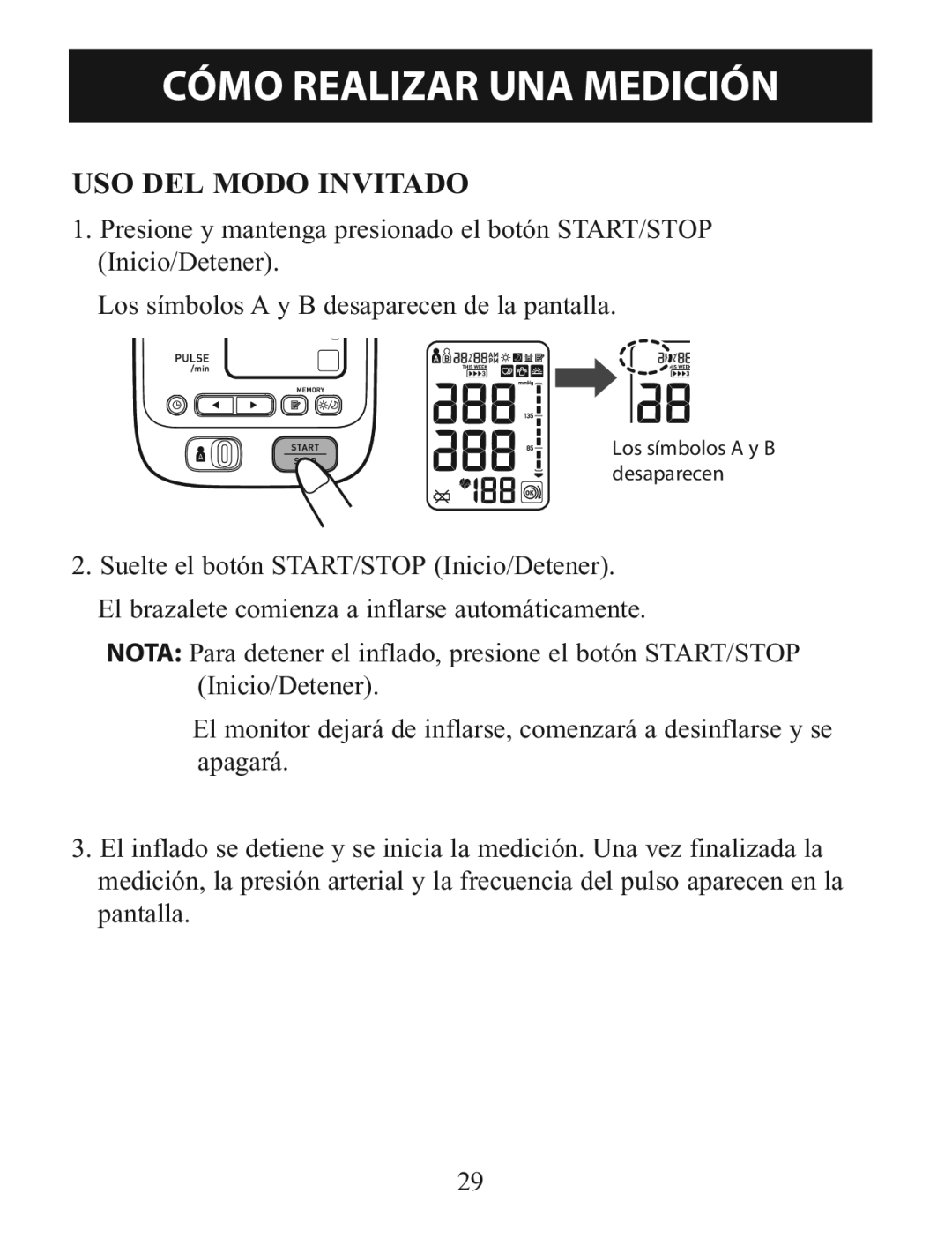 Omron BP785 manual USO DEL Modo Invitado 