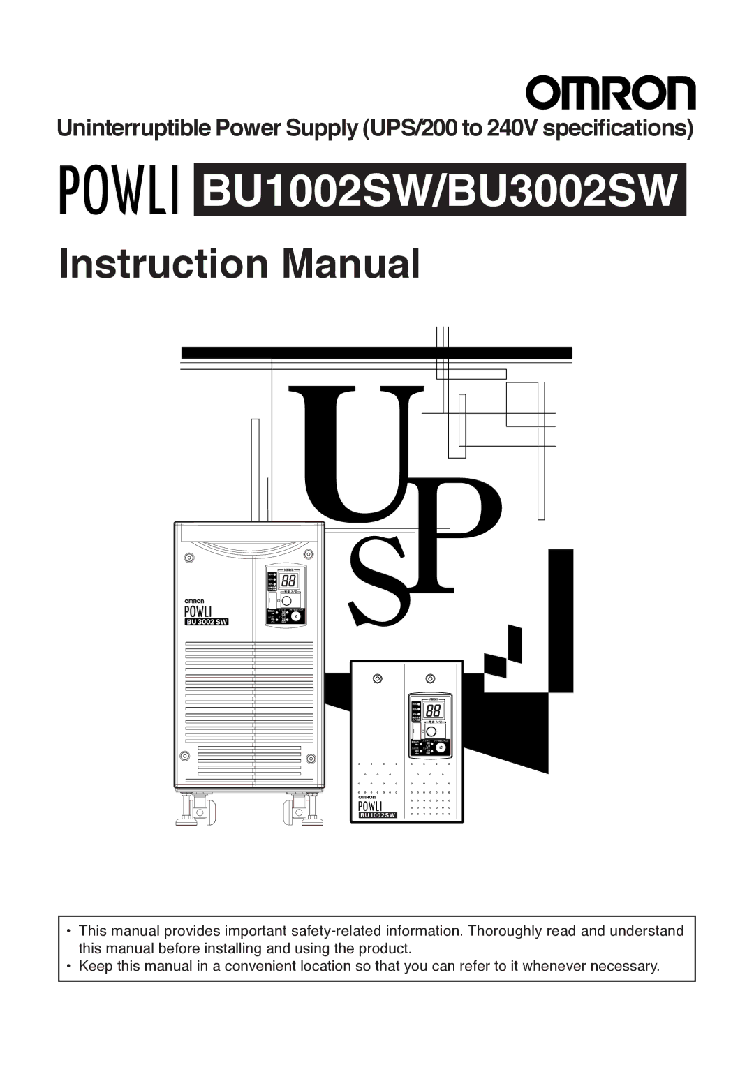 Omron specifications BU1002SW/BU3002SW 