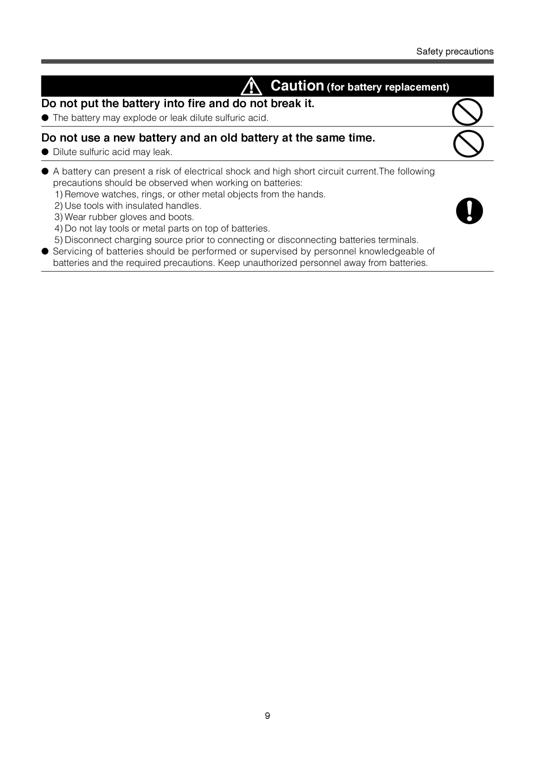 Omron BU1002SW, BU3002SW specifications Do not put the battery into fire and do not break it 