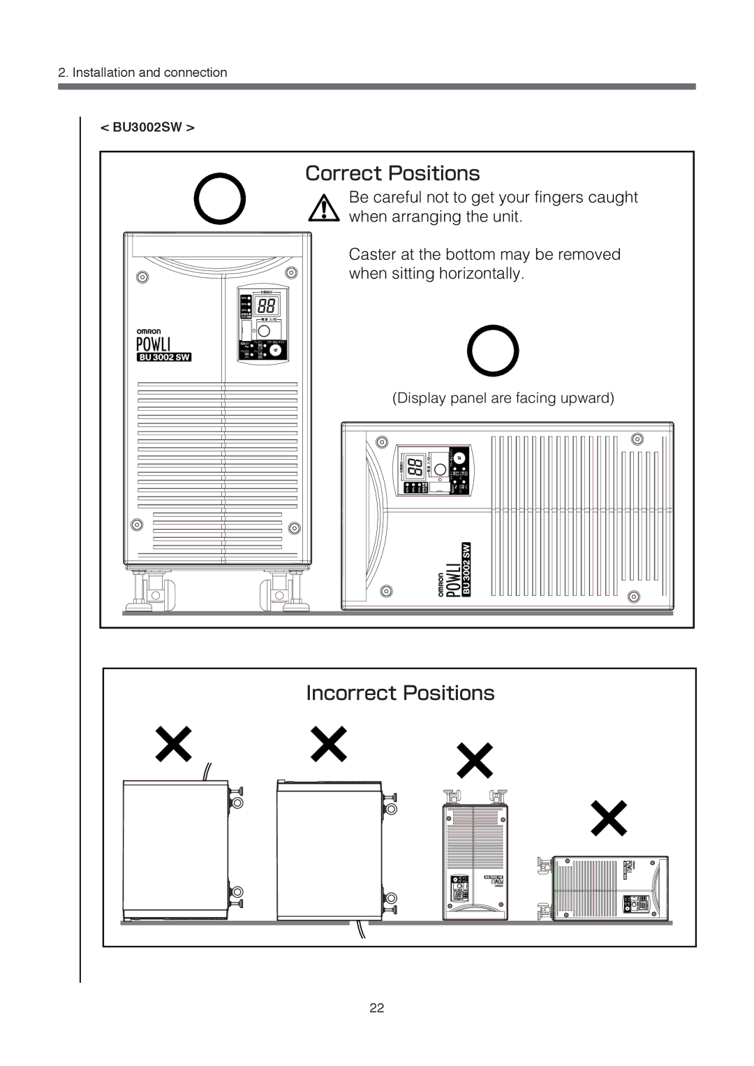 Omron BU3002SW, BU1002SW specifications 