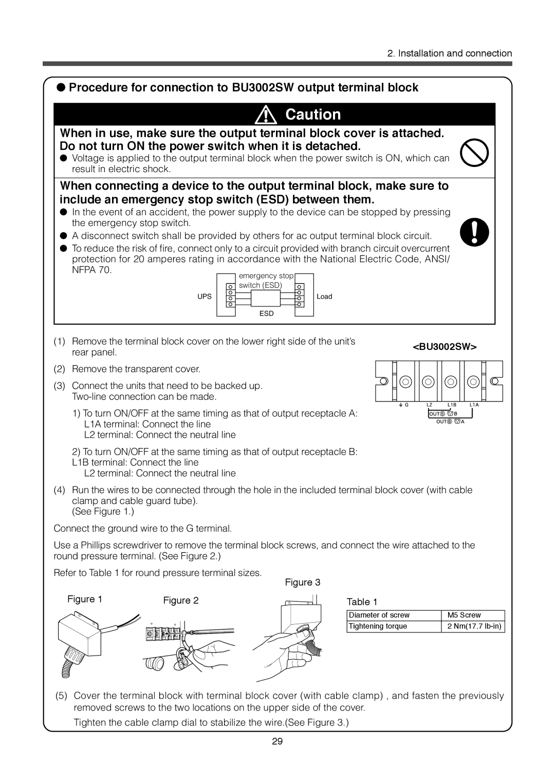 Omron BU1002SW, BU3002SW specifications Rear panel 