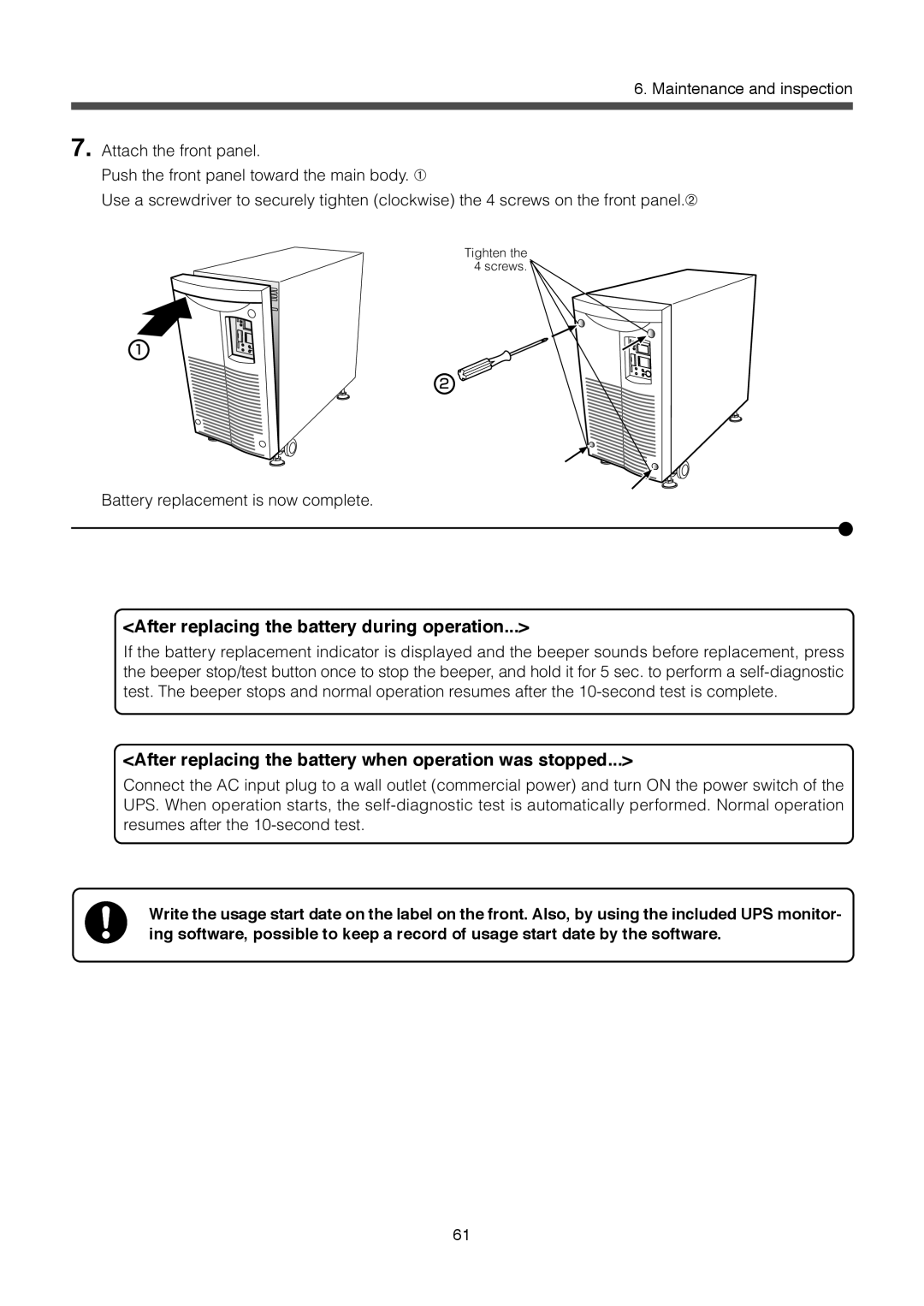 Omron BU1002SW, BU3002SW specifications After replacing the battery during operation 