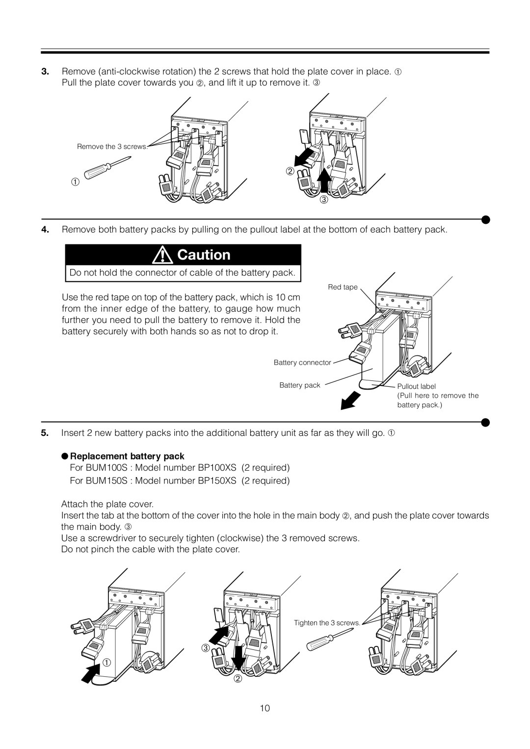 Omron BUM150S, BUM300S, BUM100S instruction manual ➂ ➀ 